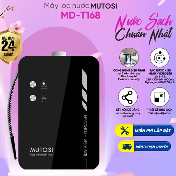 máy điện giải ion kiềm hydrogen mutosi md-t168 - nước sạch chuẩn nhật